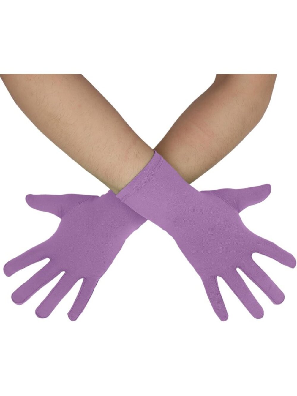Women's Lighe Purple Banquet Party For Halloween Stretchy Spandex Costume Gloves